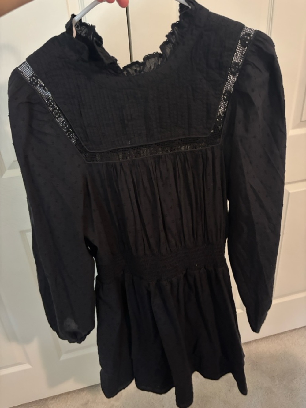Cleobella Black Lace-Trim Top